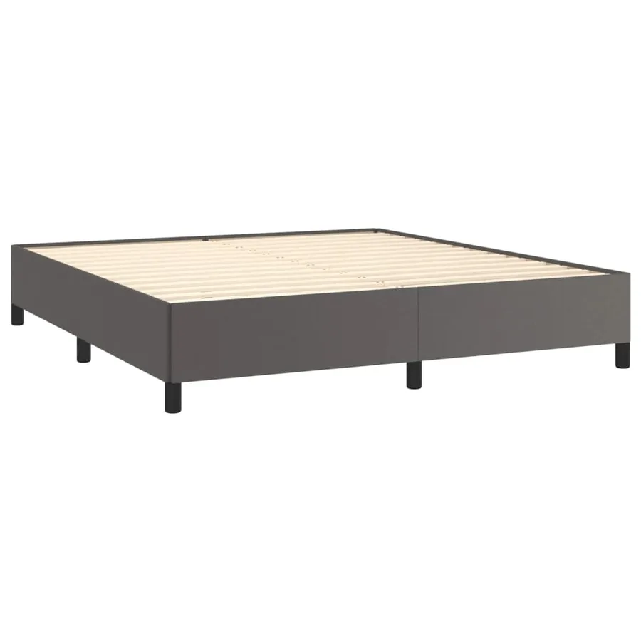 Cadre de lit sans matelas gris 180x200 cm similicuir - 4