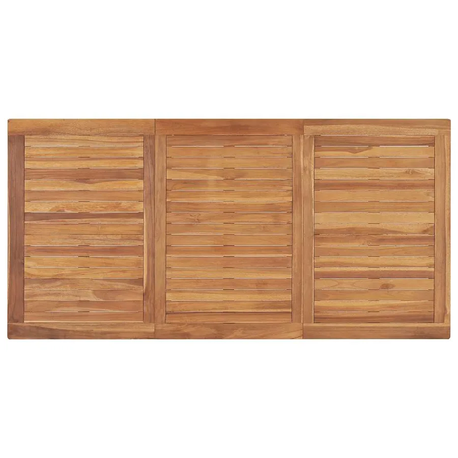Ensemble de salle à manger de jardin 5 pièces 160 x 80 cm en bois de teck massif - 13