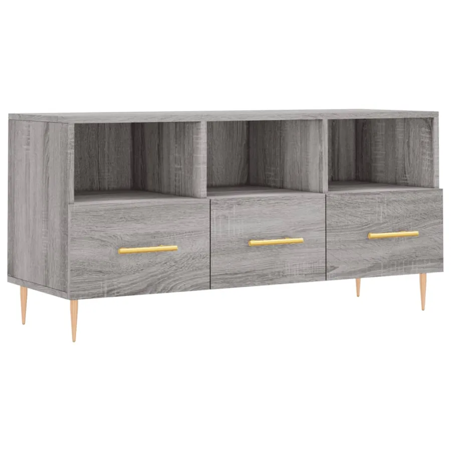 Meuble TV sonoma gris 102x36x50 cm bois d'ingénierie - 2