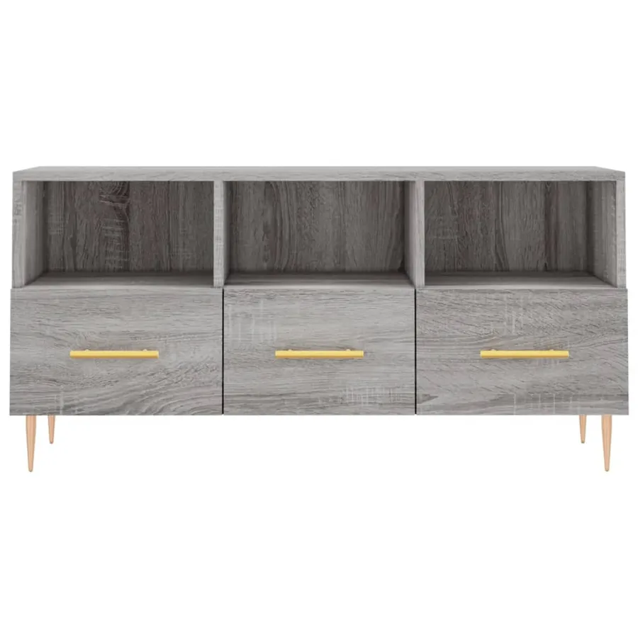 Meuble TV sonoma gris 102x36x50 cm bois d'ingénierie - 5
