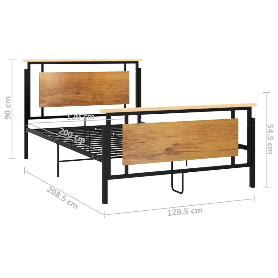 Cadre de lit sans matelas métal 120x200 cm - 6