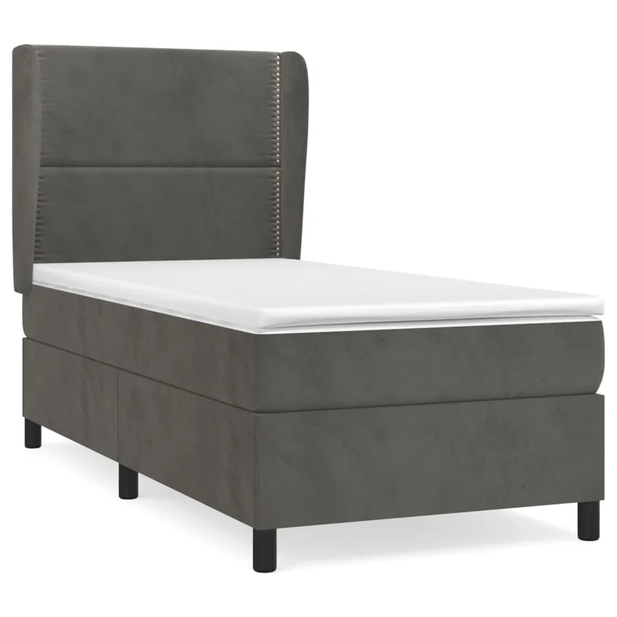 Sommier à lattes de lit avec matelas Gris foncé 100x200 cm - 2