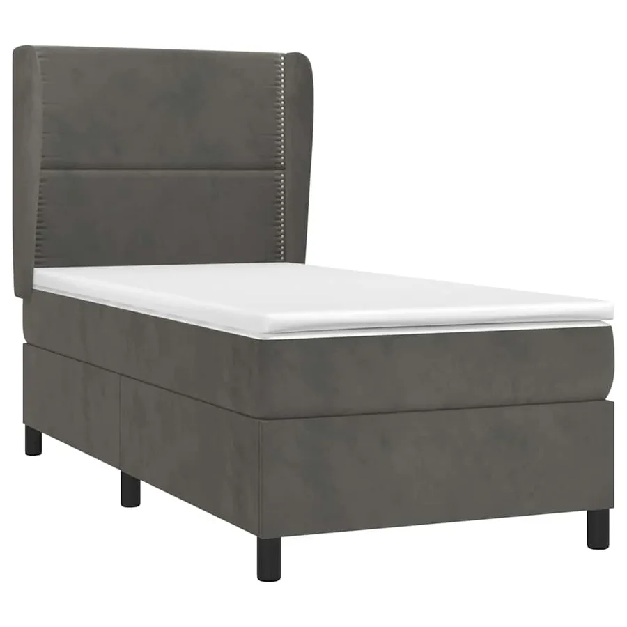 Sommier à lattes de lit avec matelas Gris foncé 100x200 cm - 3