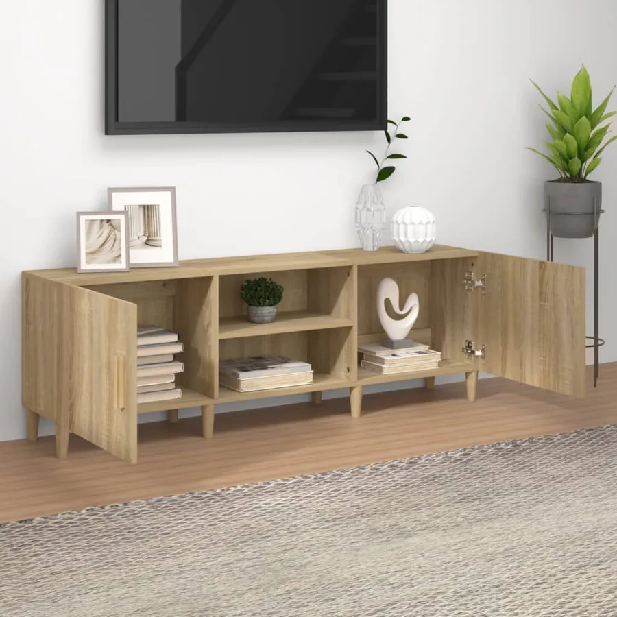 Meuble TV Chêne sonoma 150x30x50 cm Bois d'ingénierie - 3