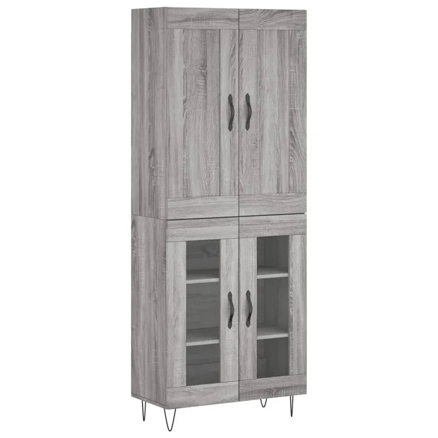 Buffet haut Sonoma gris 69,5x34x180 cm Bois d'ingénierie - 2
