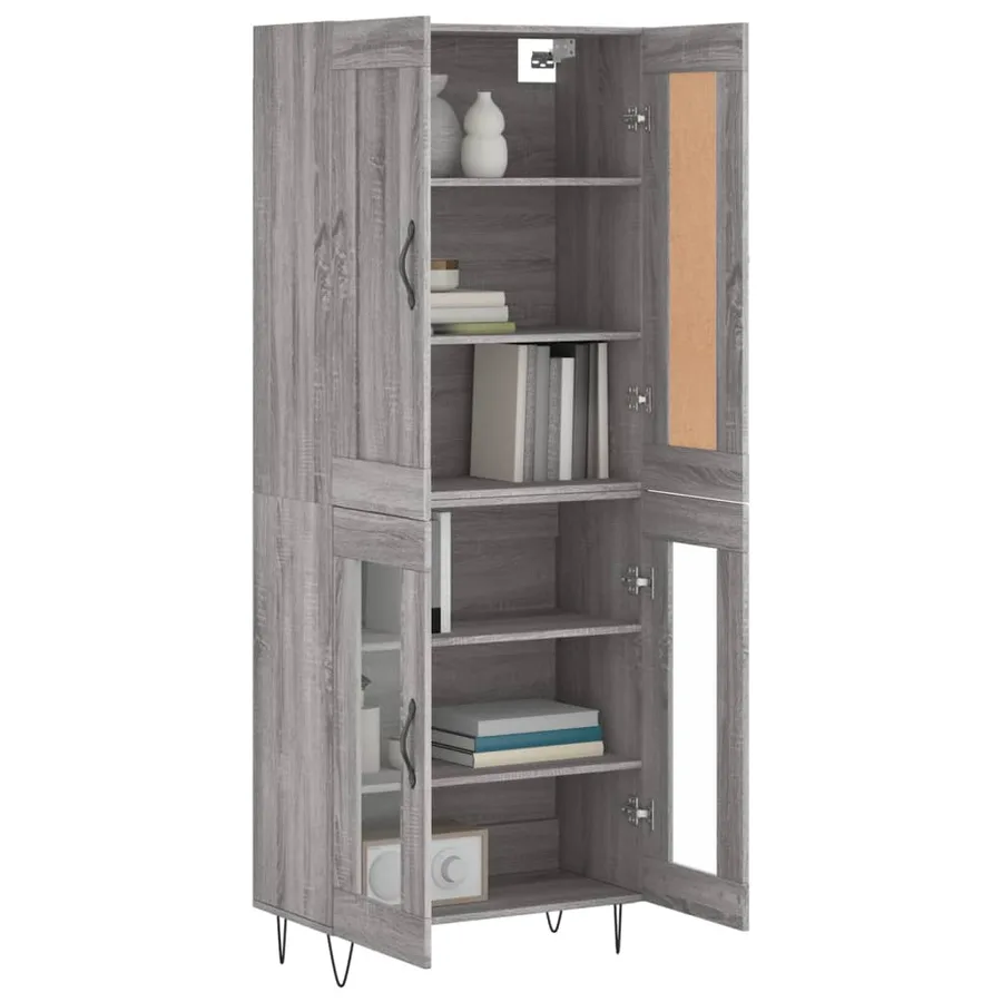 Buffet haut Sonoma gris 69,5x34x180 cm Bois d'ingénierie - 3