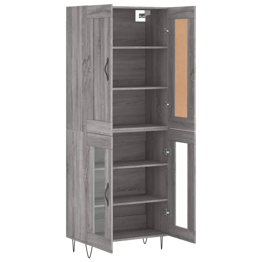 Buffet haut Sonoma gris 69,5x34x180 cm Bois d'ingénierie - 4