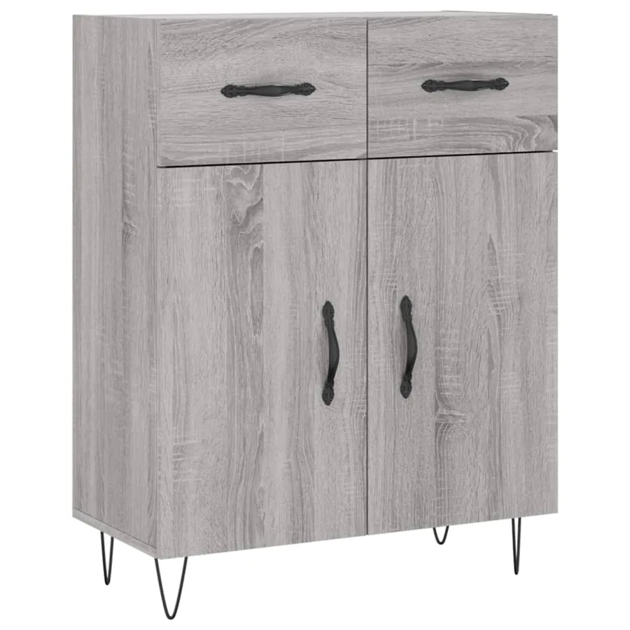 Buffet haut Sonoma gris 69,5x34x180 cm Bois d'ingénierie - 7