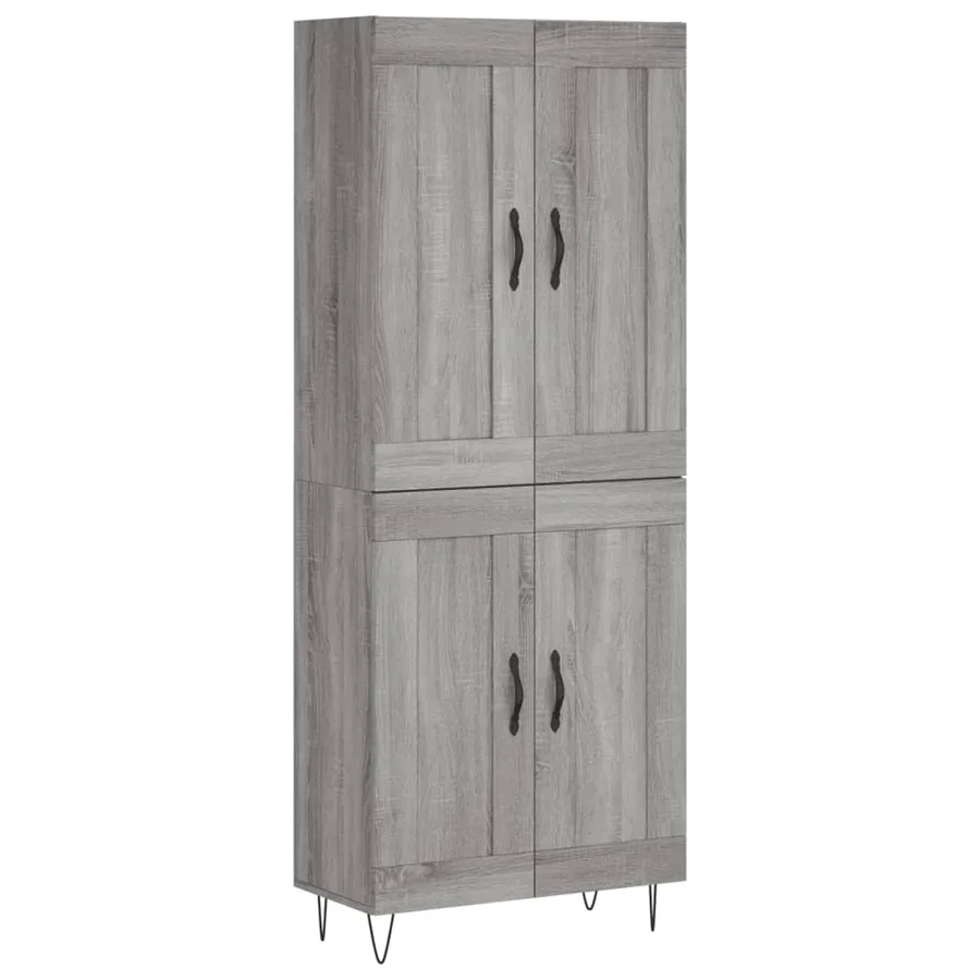 Buffet haut Sonoma gris 69,5x34x180 cm Bois d'ingénierie - 2