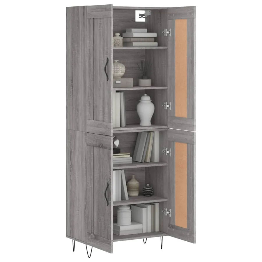Buffet haut Sonoma gris 69,5x34x180 cm Bois d'ingénierie - 3