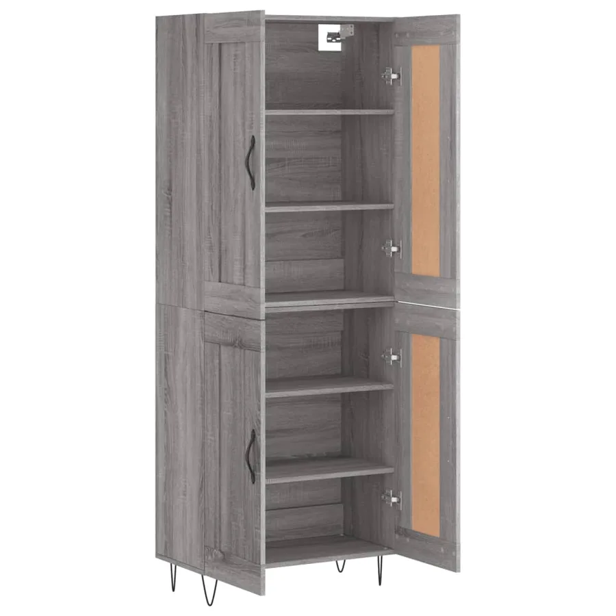 Buffet haut Sonoma gris 69,5x34x180 cm Bois d'ingénierie - 4