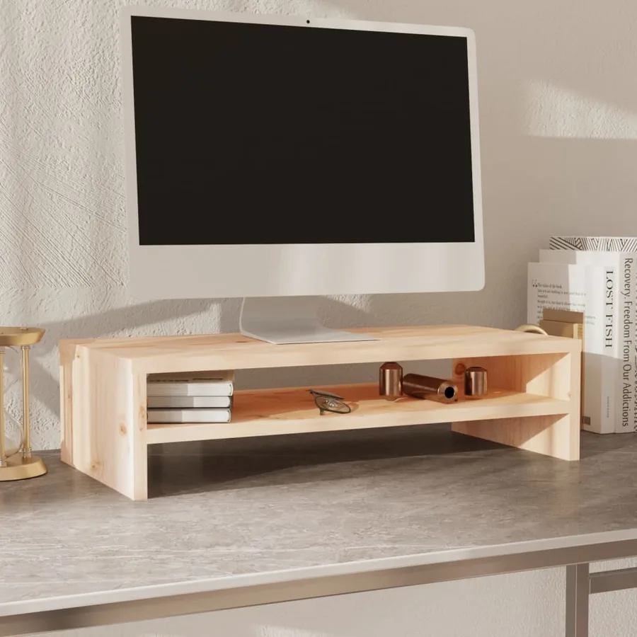 Support de moniteur 50x24x13 cm Bois de pin solide - 3