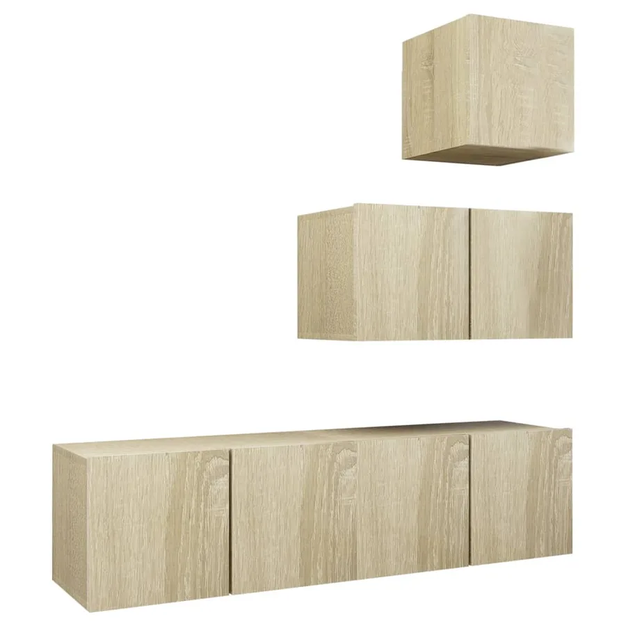 Ensemble de meubles TV 4 pcs Chêne sonoma Bois d'ingénierie - 2