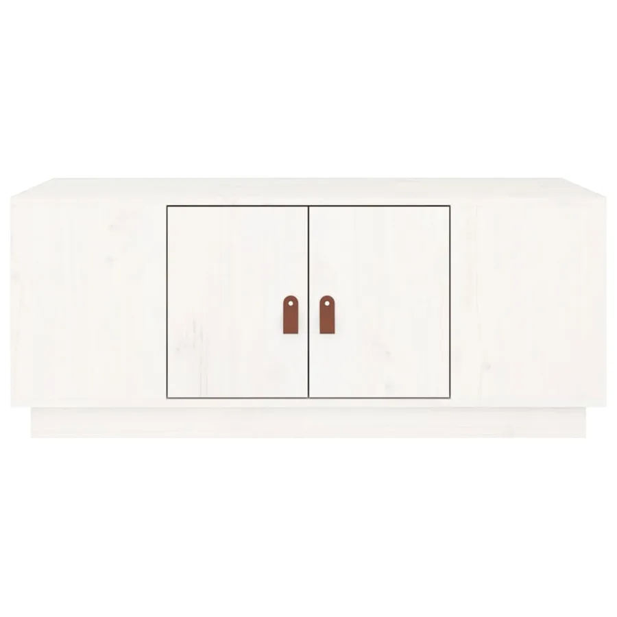 Table basse Blanc 100x50x41 cm Bois massif de pin - 6