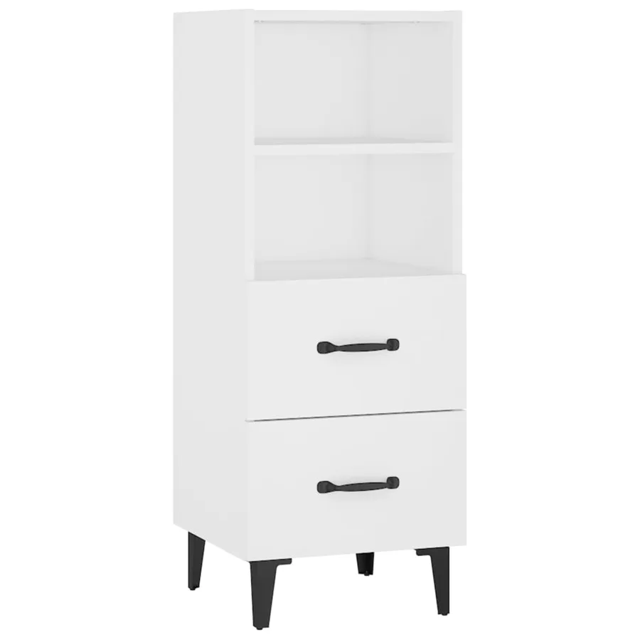 Buffet Blanc 34,5x34x90 cm Bois d'ingénierie - 2