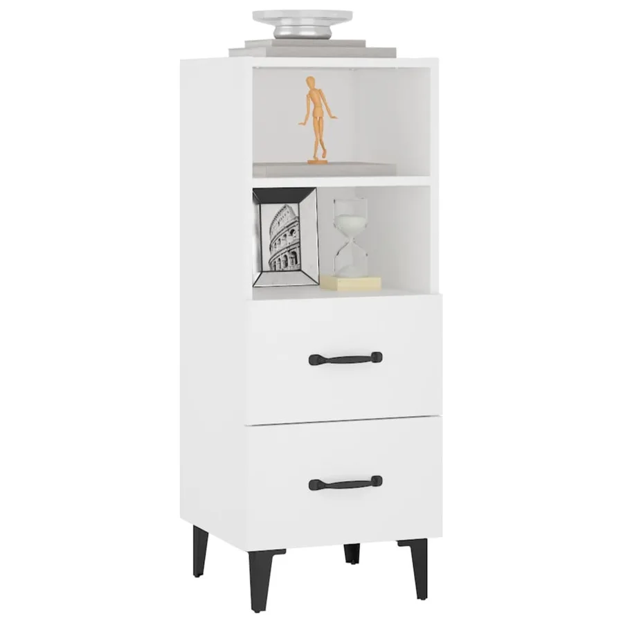 Buffet Blanc 34,5x34x90 cm Bois d'ingénierie - 4
