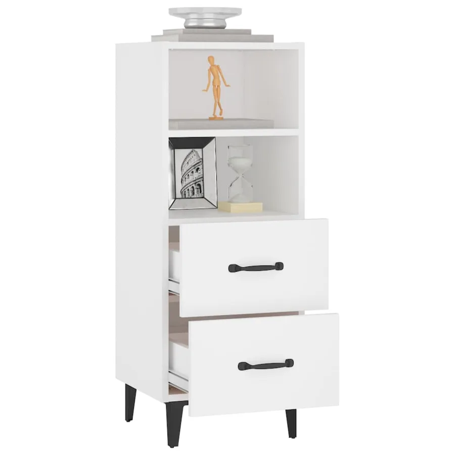 Buffet Blanc 34,5x34x90 cm Bois d'ingénierie - 5