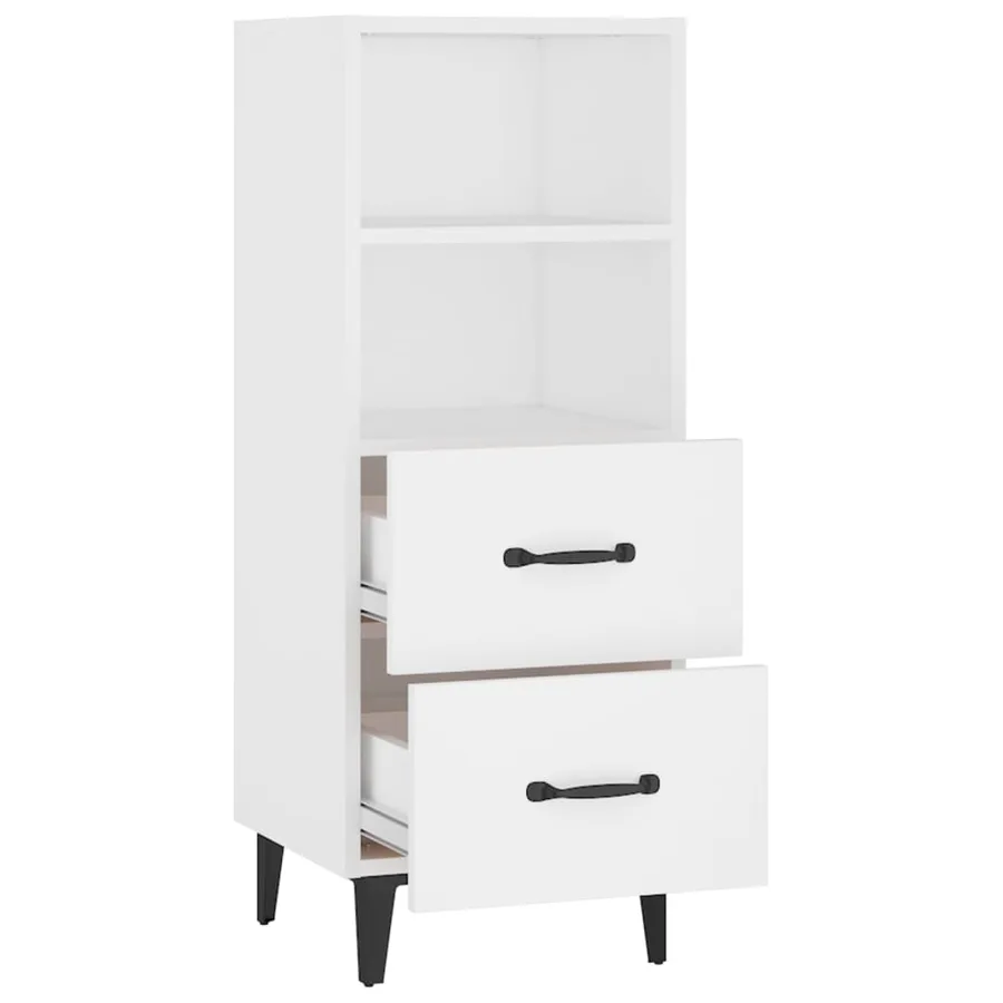 Buffet Blanc 34,5x34x90 cm Bois d'ingénierie - 7