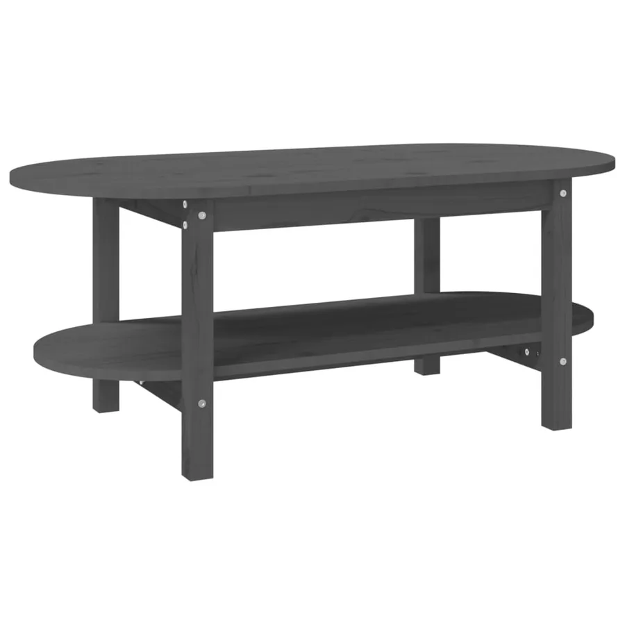 Table basse Gris 110x55x45 cm Bois massif de pin - 2