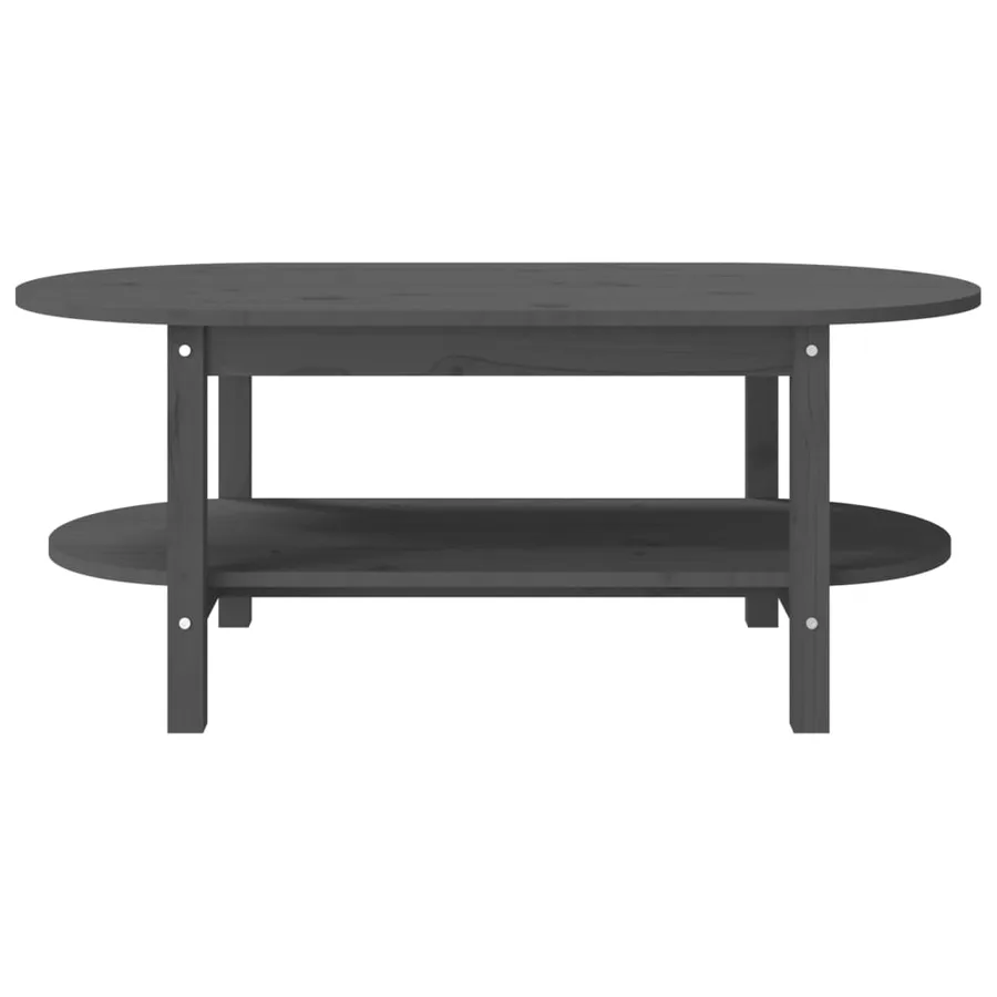 Table basse Gris 110x55x45 cm Bois massif de pin - 5