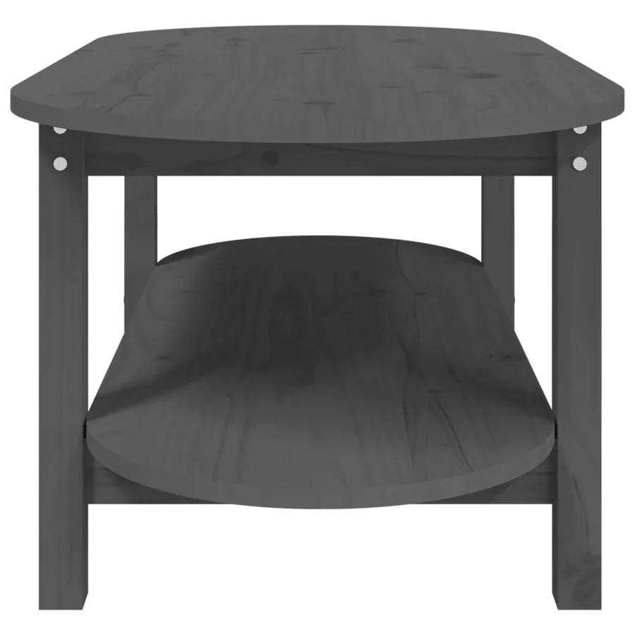 Table basse Gris 110x55x45 cm Bois massif de pin - 6