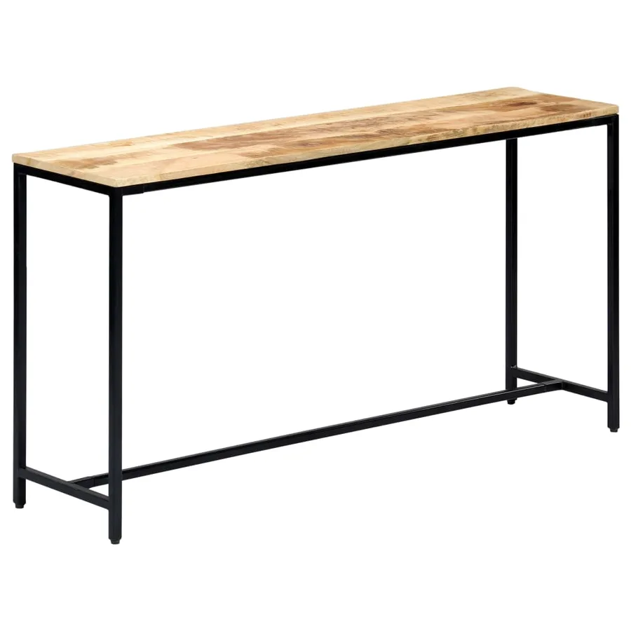 Table console 140 x 35 x 76 cm Bois de manguier massif brut - 10