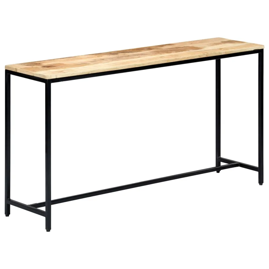 Table console 140 x 35 x 76 cm Bois de manguier massif brut - 7