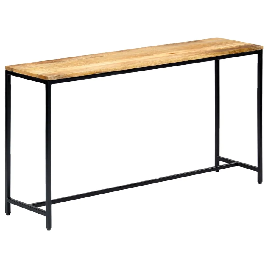 Table console 140 x 35 x 76 cm Bois de manguier massif brut - 8