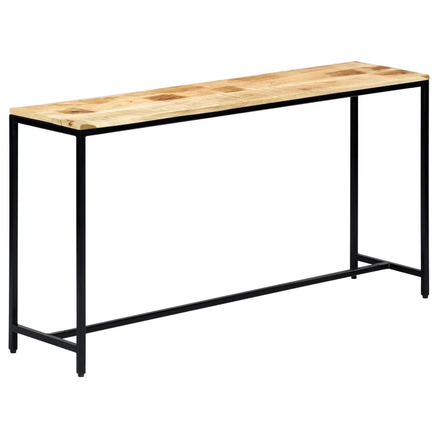 Table console 140 x 35 x 76 cm Bois de manguier massif brut - 9
