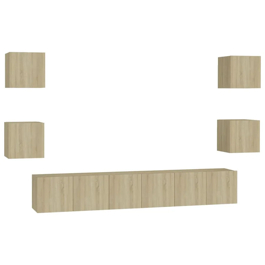 Ensemble de meubles TV 7 pcs Chêne sonoma Bois d'ingénierie - 2