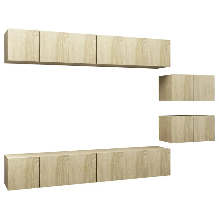 Meubles TV 8 pcs Chêne sonoma Bois d'ingénierie - 2
