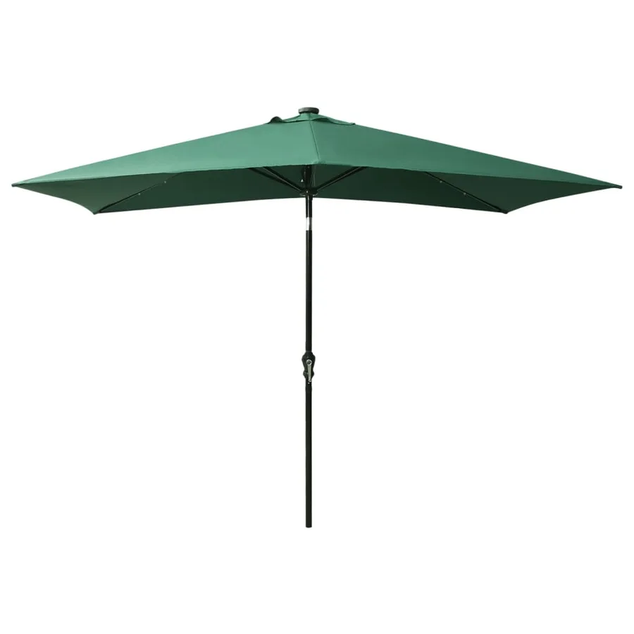 Parasol de jardin avec LED et mât en acier Vert 2x3 m - 3