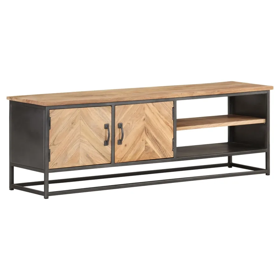 Meuble TV 120x30x40 cm Bois d'acacia massif - 8