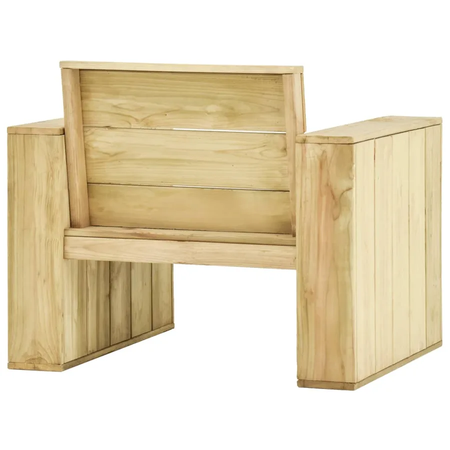Salon de jardin 4 pcs Bois de pin imprégné - 11