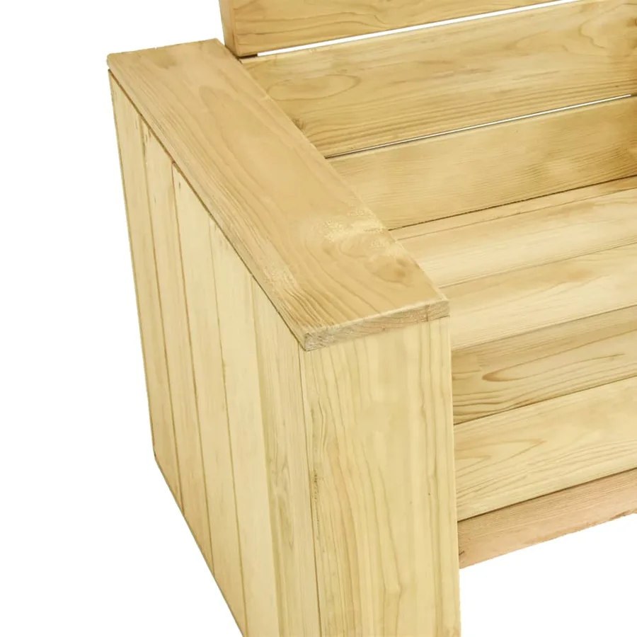 Salon de jardin 4 pcs Bois de pin imprégné - 12