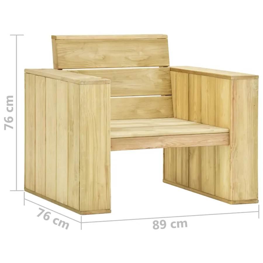Salon de jardin 4 pcs Bois de pin imprégné - 19