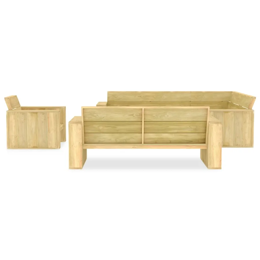 Salon de jardin 4 pcs Bois de pin imprégné - 2