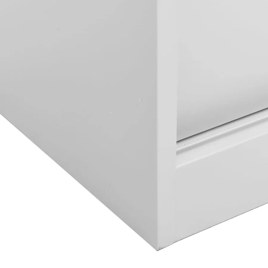 Armoire de bureau porte coulissante Gris clair 90x40x90cm Acier - 6