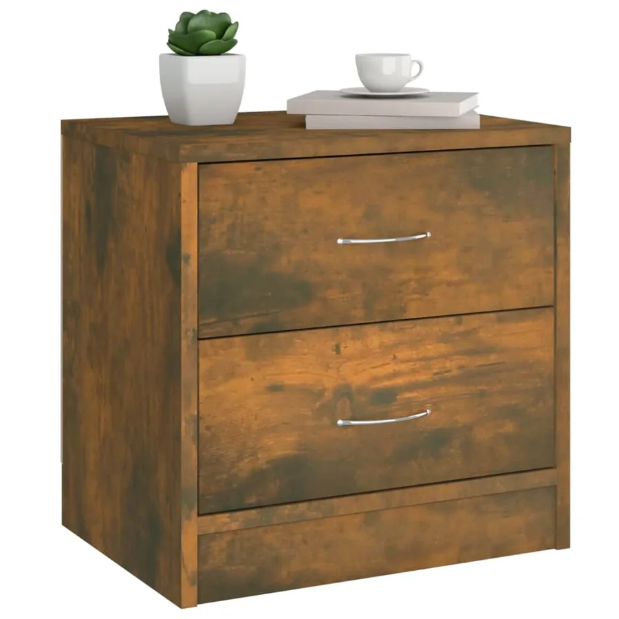 Table de chevet Chêne fumé 40x30x40 cm Bois d'ingénierie - 3