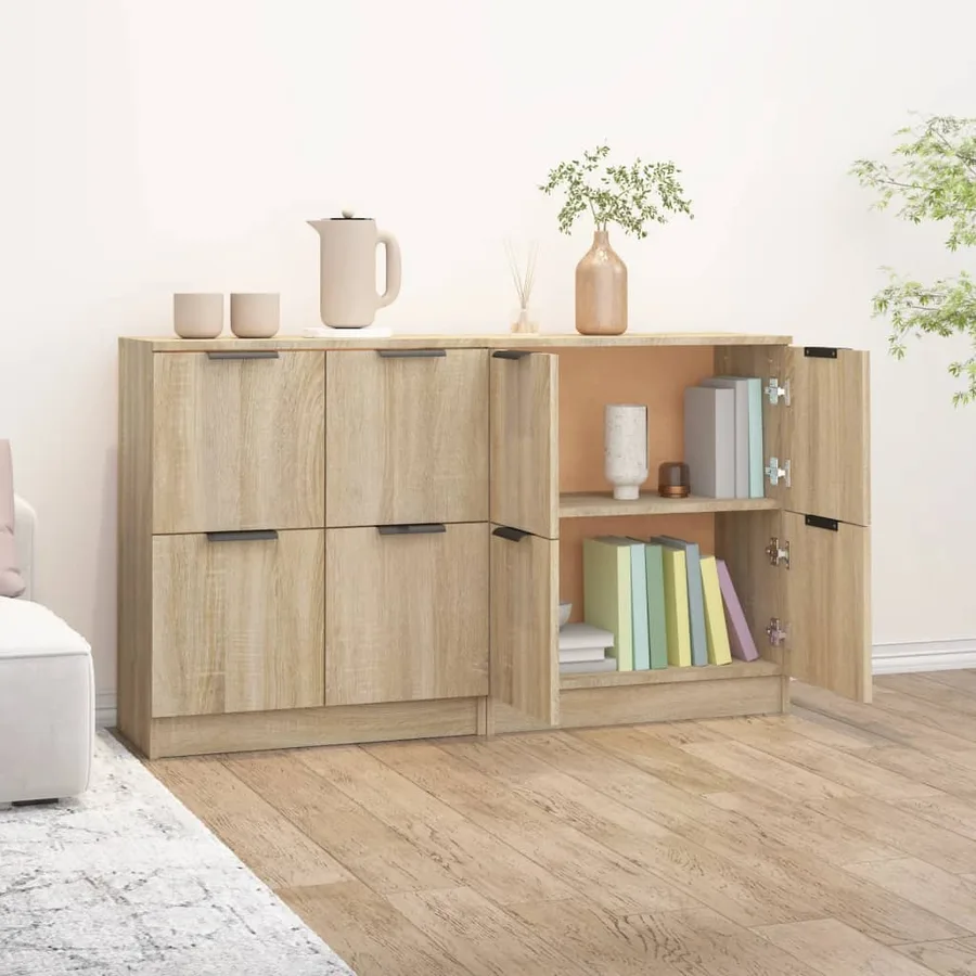 Buffets 2 pcs Chêne sonoma 60x30x70 cm Bois d'ingénierie - 5
