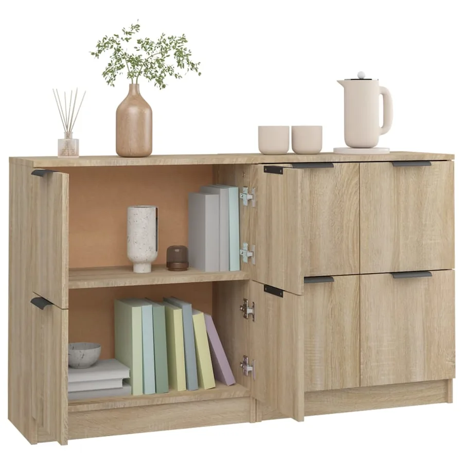 Buffets 2 pcs Chêne sonoma 60x30x70 cm Bois d'ingénierie - 6