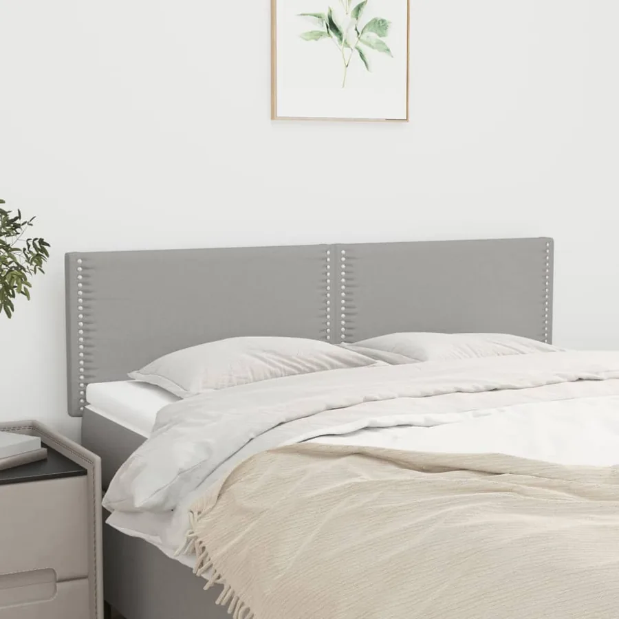 Têtes de lit Gris clair 144x5x78/88 cm Tissu