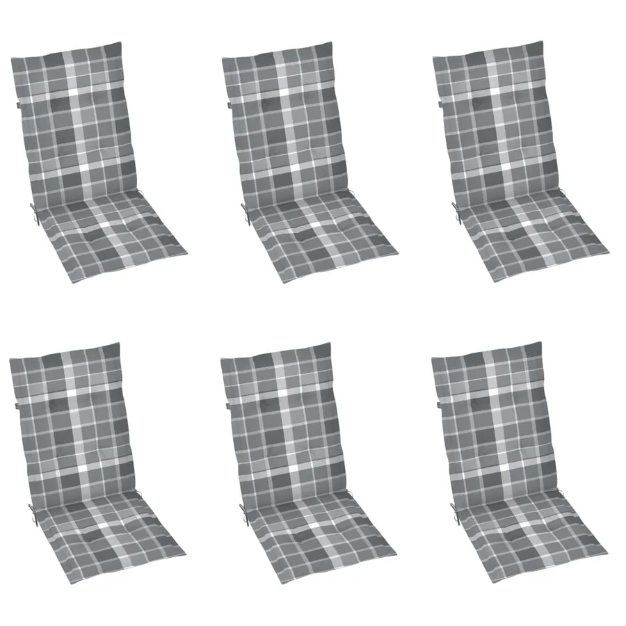Chaises pliables de jardin lot de 6 avec coussins Bois d'acacia - 6