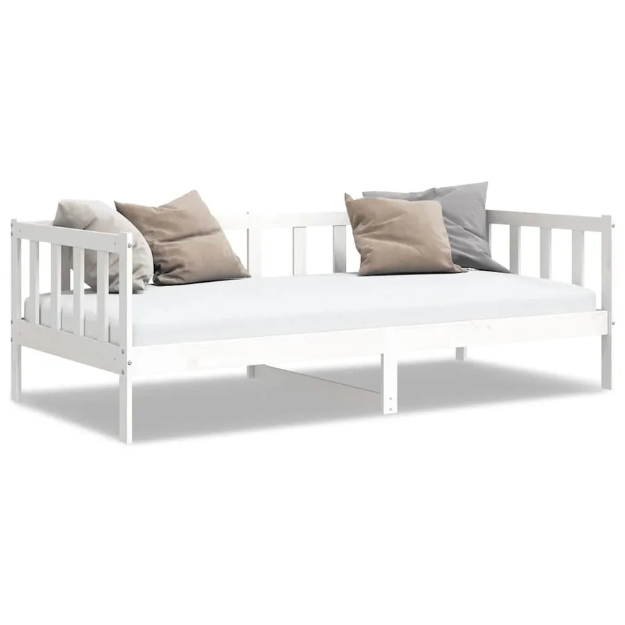 Lit de jour sans matelas blanc bois de pin massif 90x200 cm - 2