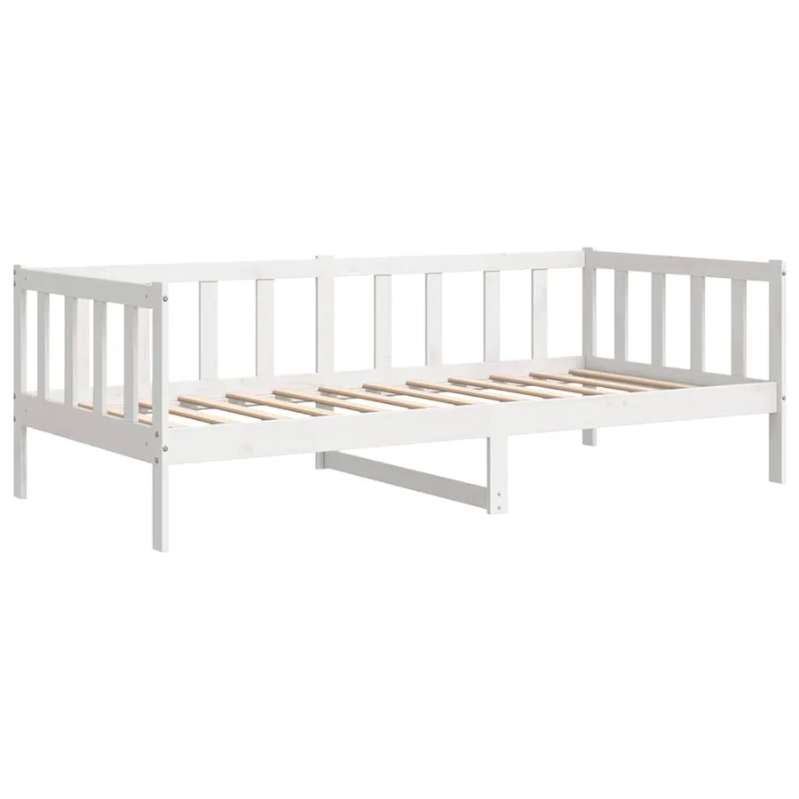 Lit de jour sans matelas blanc bois de pin massif 90x200 cm - 3