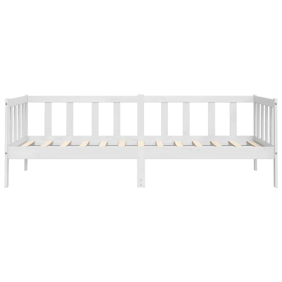Lit de jour sans matelas blanc bois de pin massif 90x200 cm - 5
