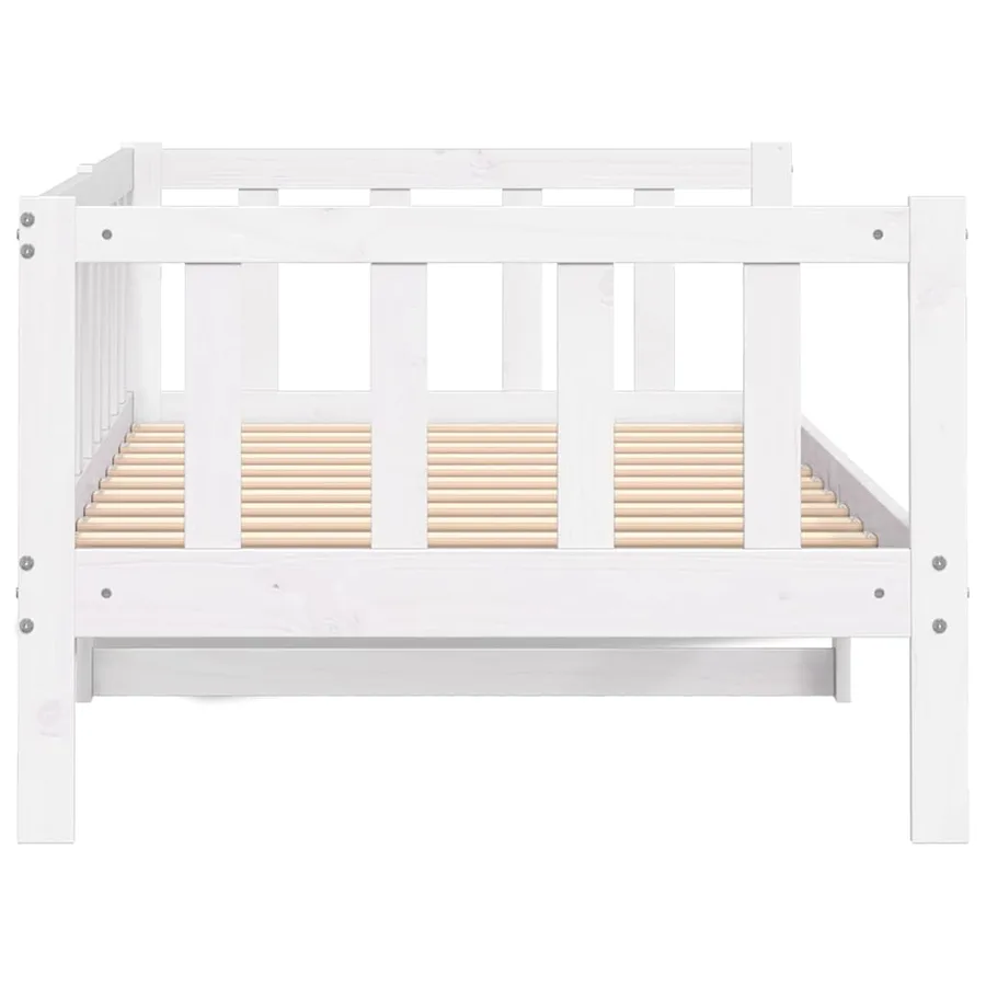 Lit de jour sans matelas blanc bois de pin massif 90x200 cm - 7