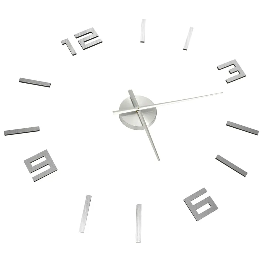 Horloge murale 3D Design moderne Argenté 100 cm XXL - 3