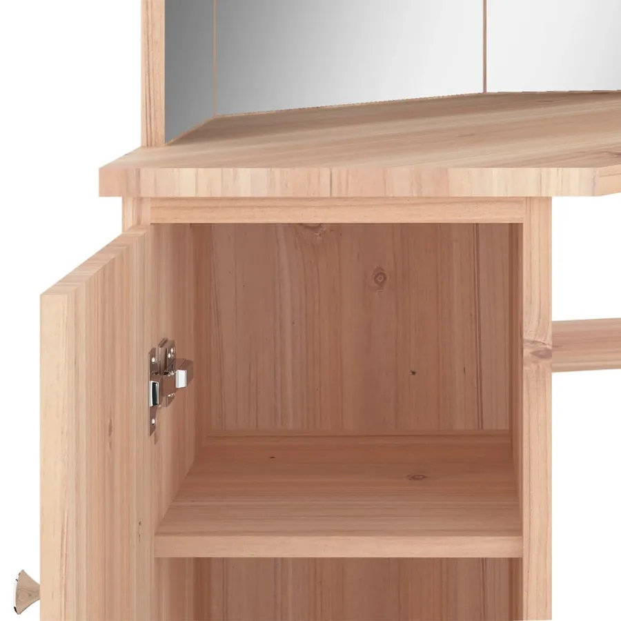 Coiffeuse d'angle avec LED Chêne 111x54x141,5 cm - 8