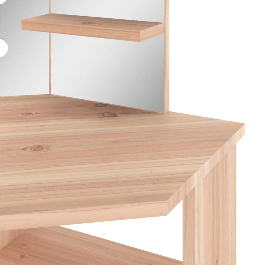 Coiffeuse d'angle avec LED Chêne 111x54x141,5 cm - 9